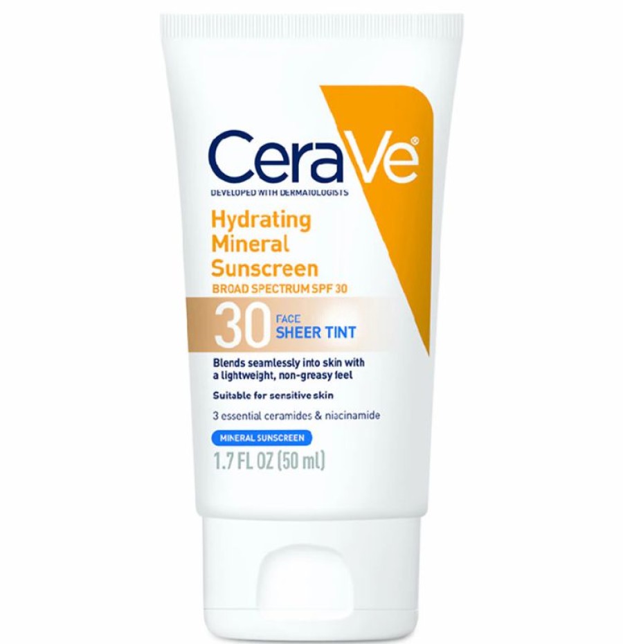 Fragrance Free Skincare * | Special Cerave Hydrating Mineral Sunscreen Broad Spectrum Spf 30 Sheer Tint