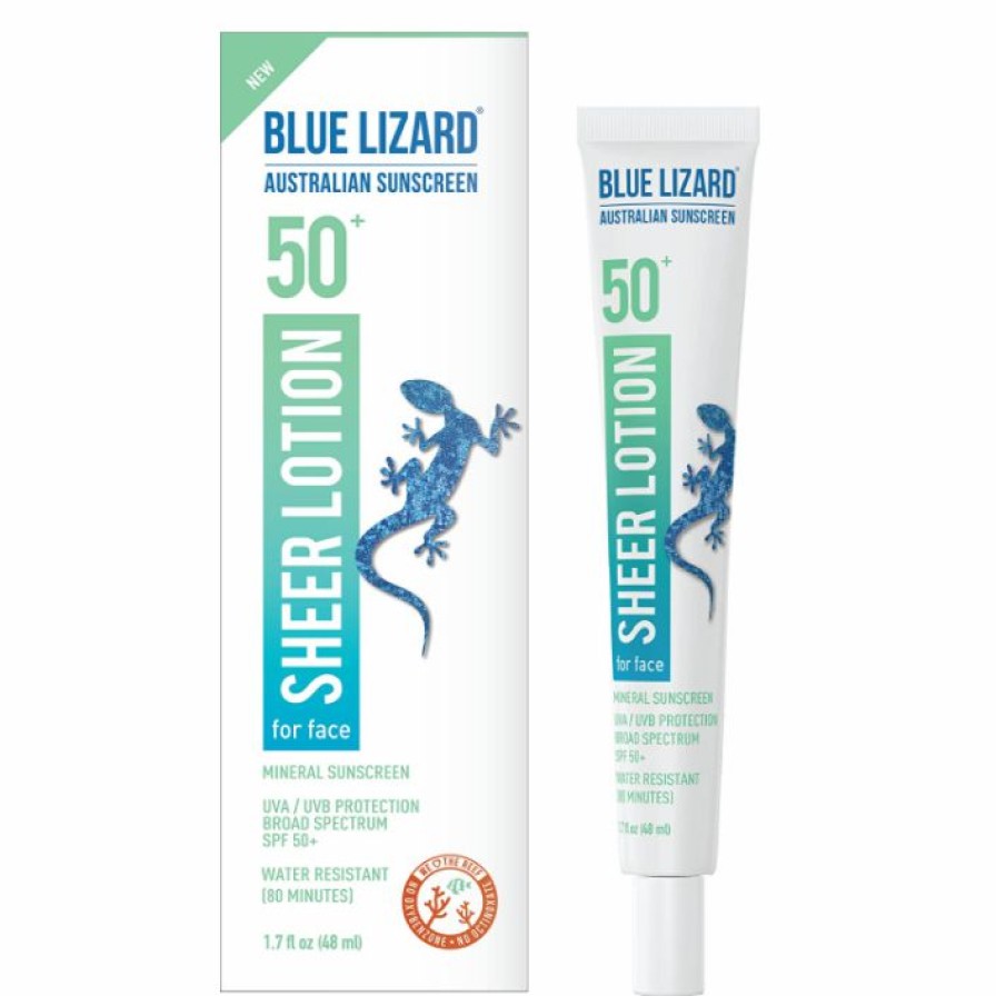 Sunscreen * | Excellent Quality Blue Lizard Australian Sheer Mineral Sunscreen Lotion For Face Spf 50+